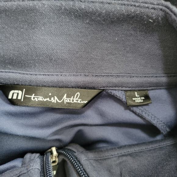 Travis Mathew Men's Blue 1/4 Zip Pullover Active Golf Jacket w/ Pockets Size L - Picture 6 of 7